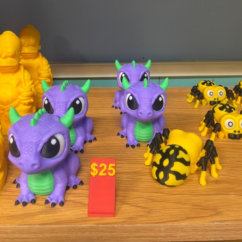 3D Printed Purple Dragon